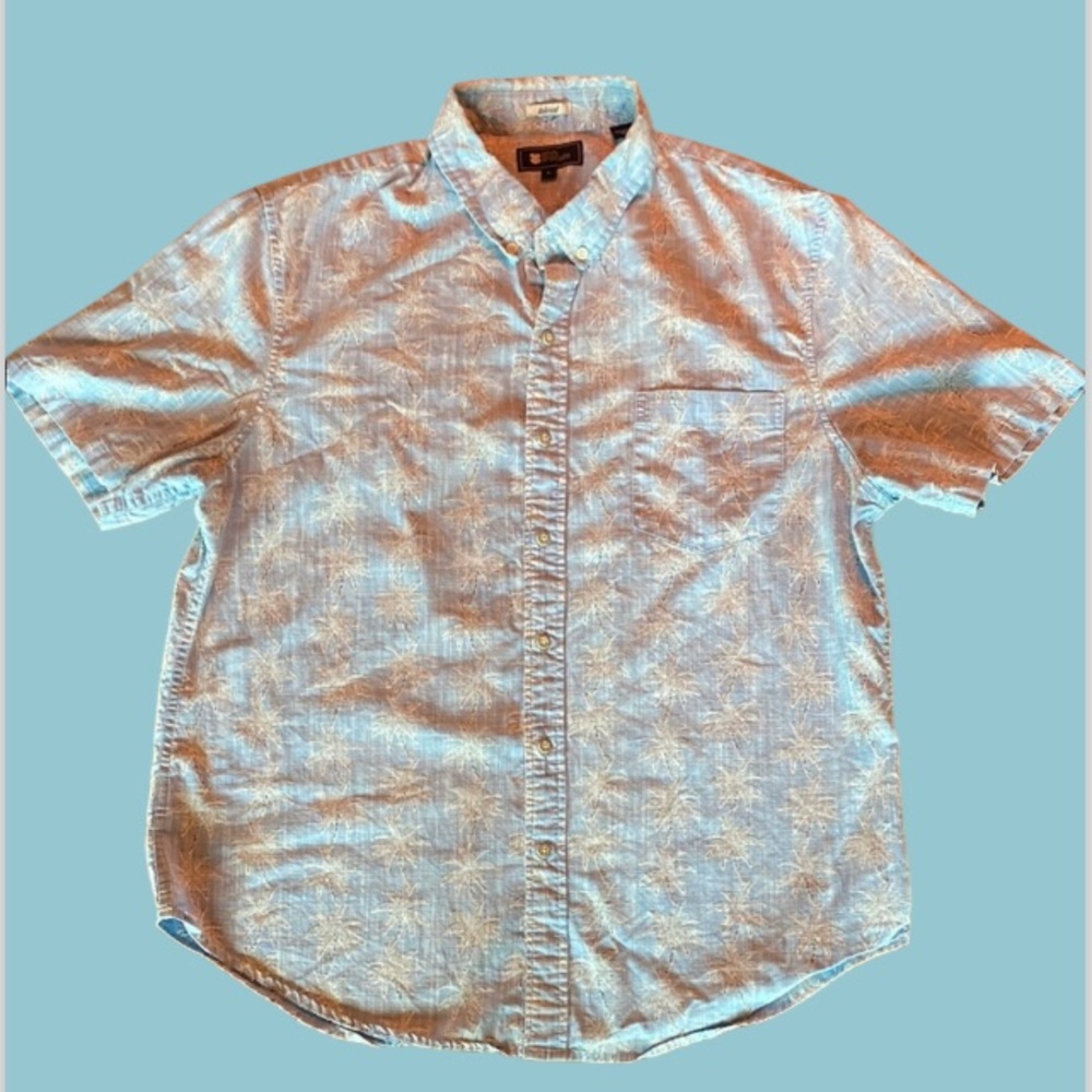 Reyn Spooner Men's Blue Short Sleeve tropical Shirt size large